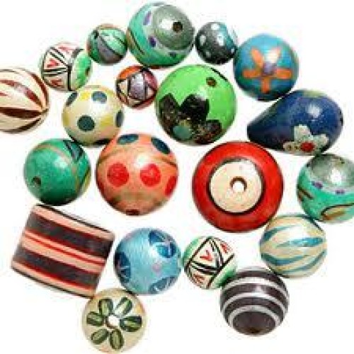 Hand-Painted Wooden Beads